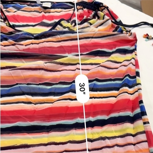 Anne Cole Women's Striped Mesh Swim Top Cover-Up Pink Multi size XS - Picture 6 of 12